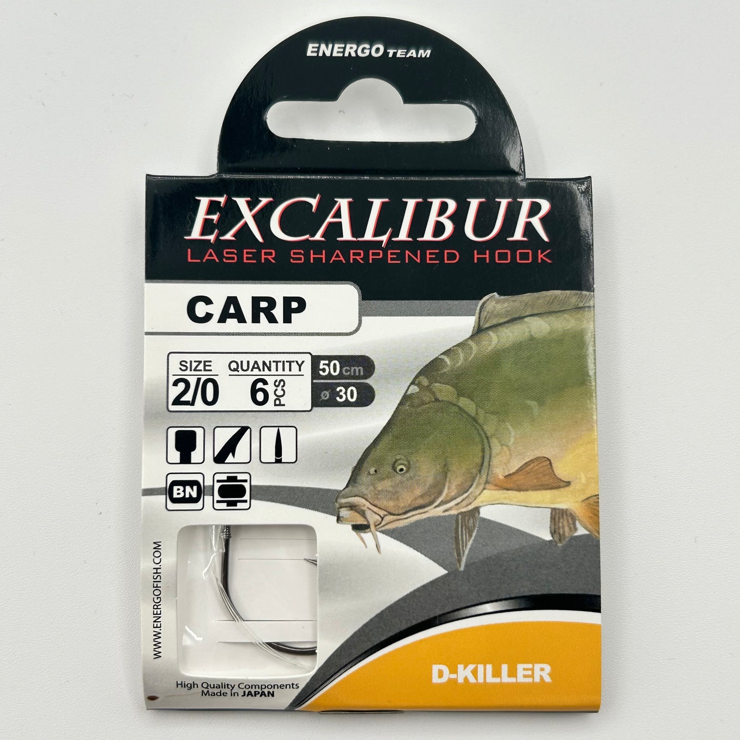 Energo Excalibur Vorfach mit Haken Karpfen 6 Stk.