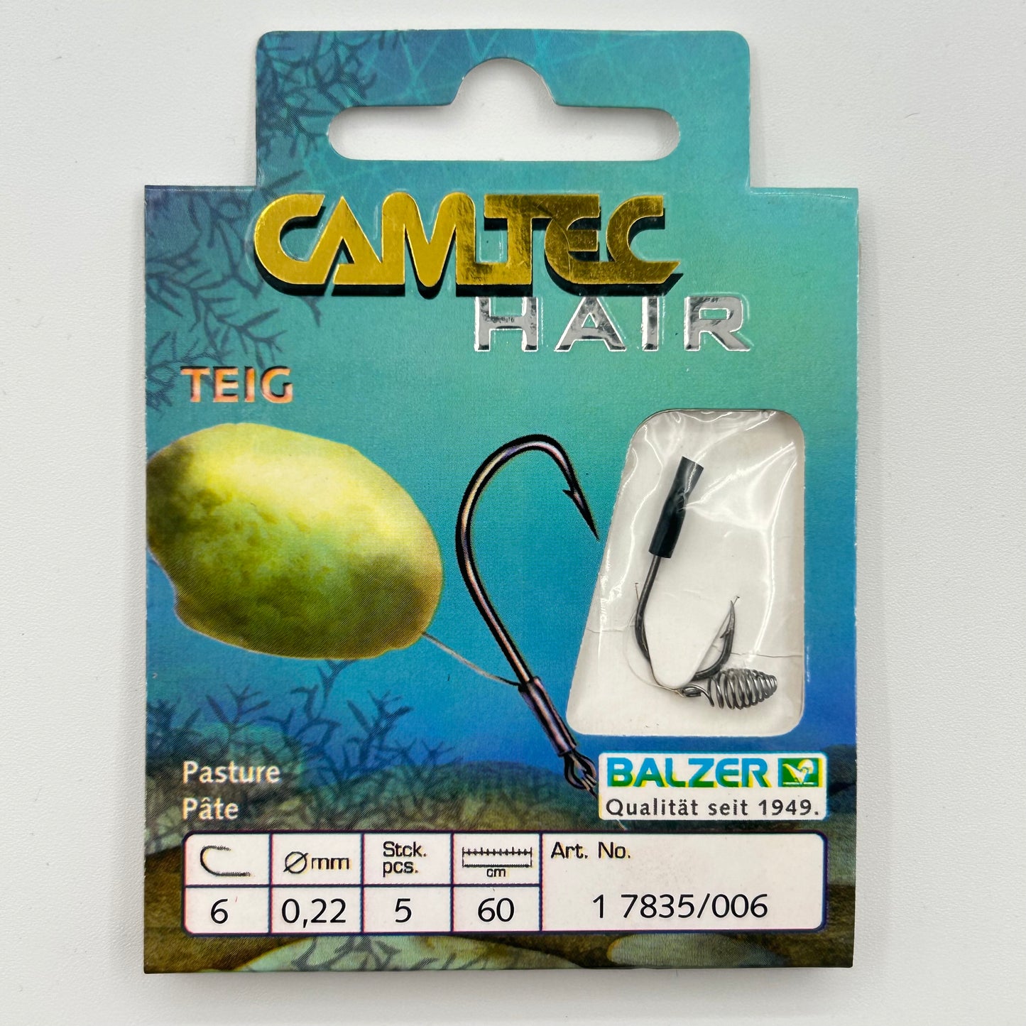 Balzer Camtec Hair Vorfach mit Haken Teig 5 Stk.