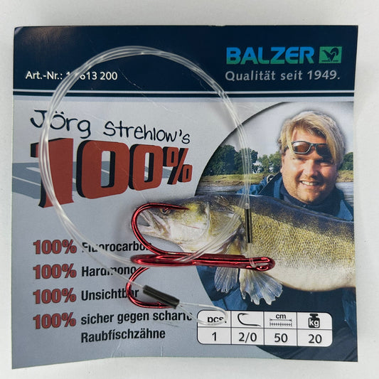 Balzer Jörg Strehlow Fluorocarbonvorfachschnur Drillingshaken