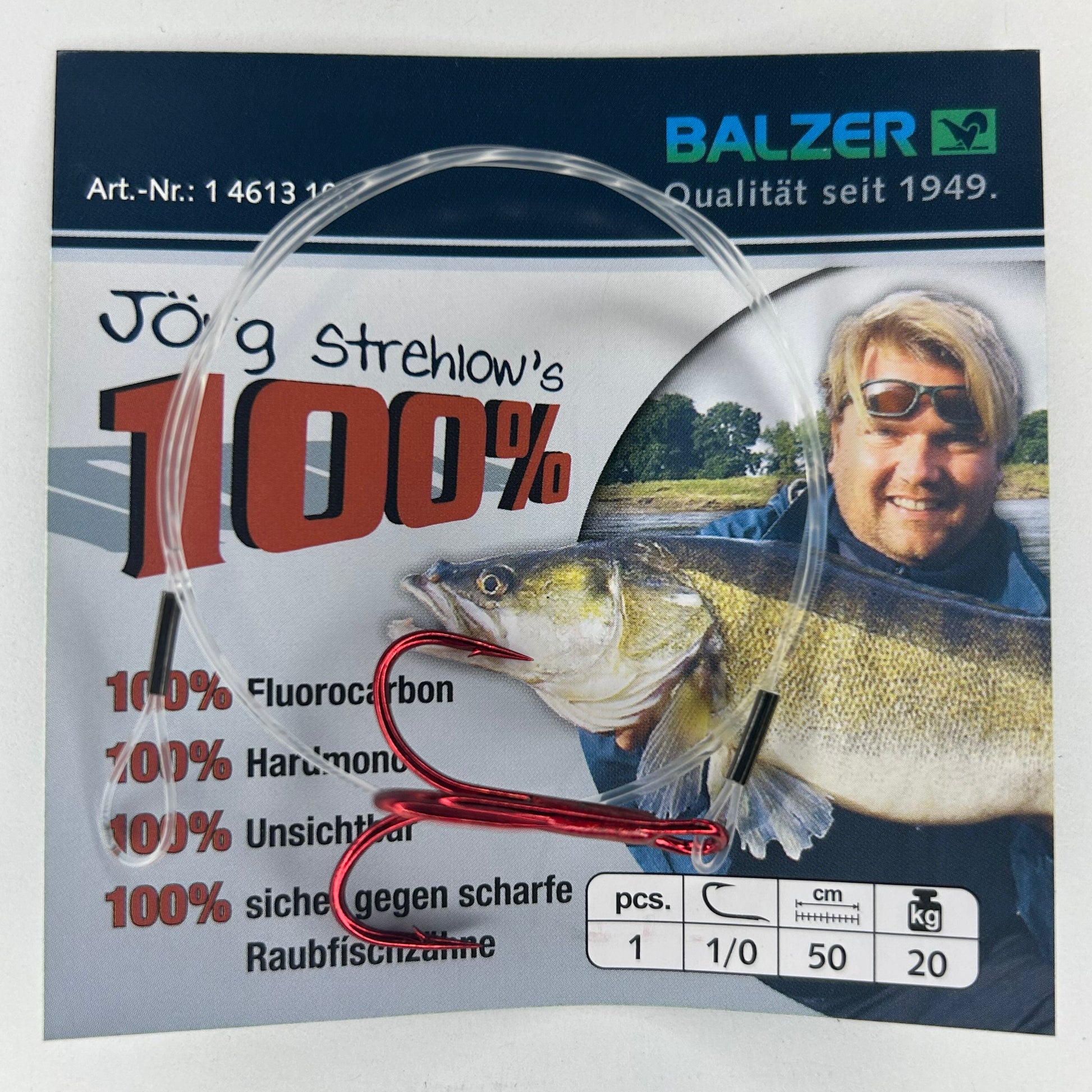 Balzer Jörg Strehlow Fluorocarbonvorfachschnur Drillingshaken
