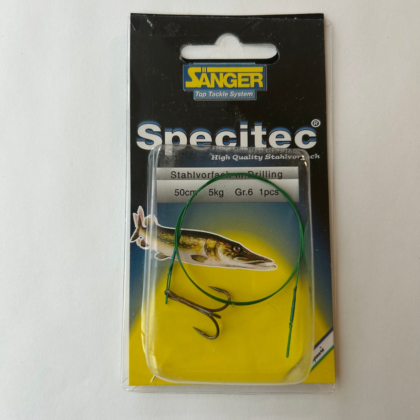 Sänger Specitec Stahlvorfach mit Wirbel 2 Drillingshaken