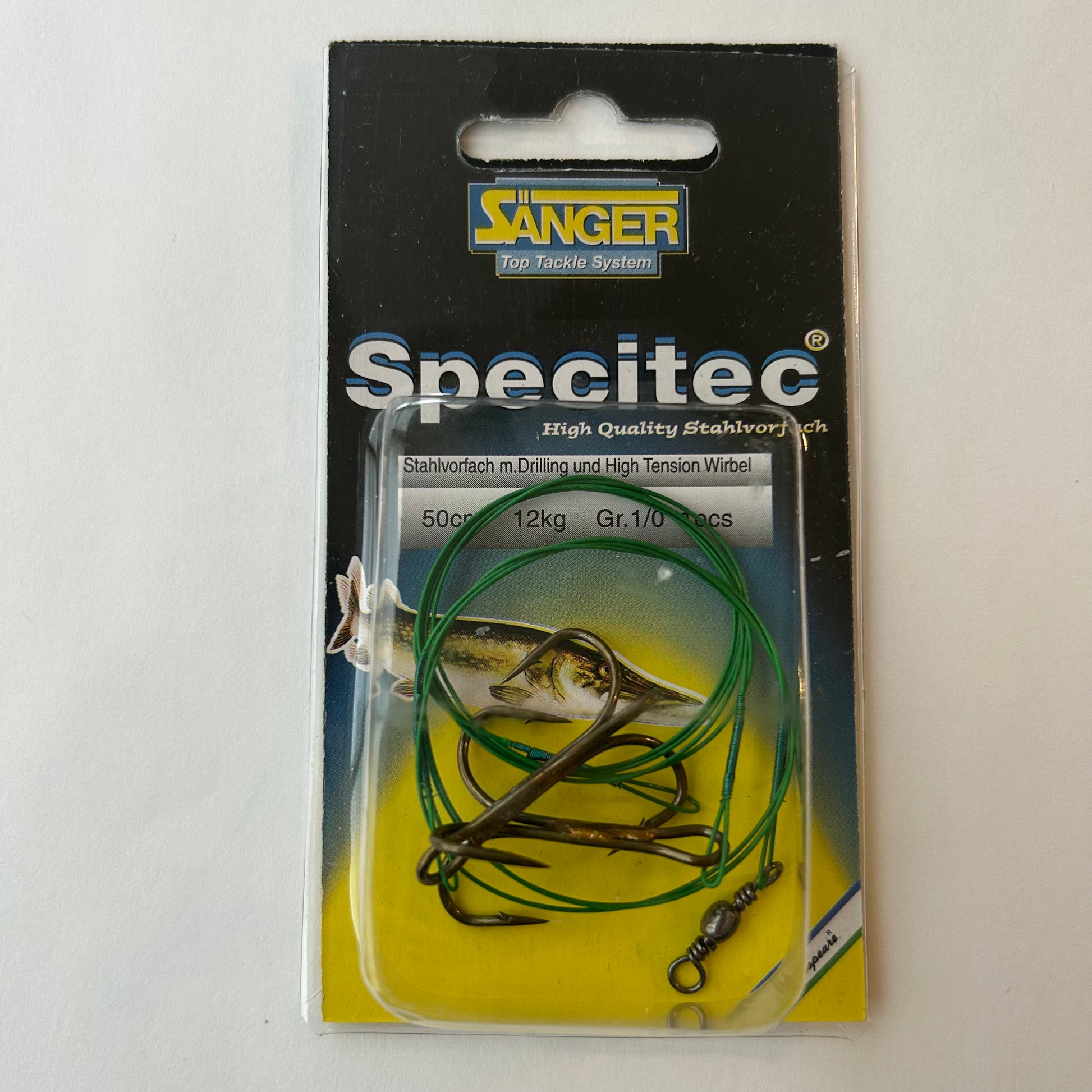 Sänger Specitec Stahlvorfach mit Wirbel 2 Drillingshaken