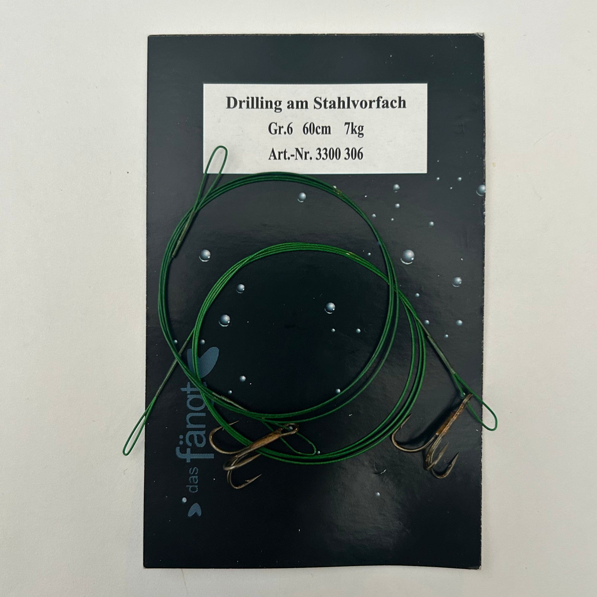 Das Fängt Stahlvorfach mit Drillingshaken 2 Stk.