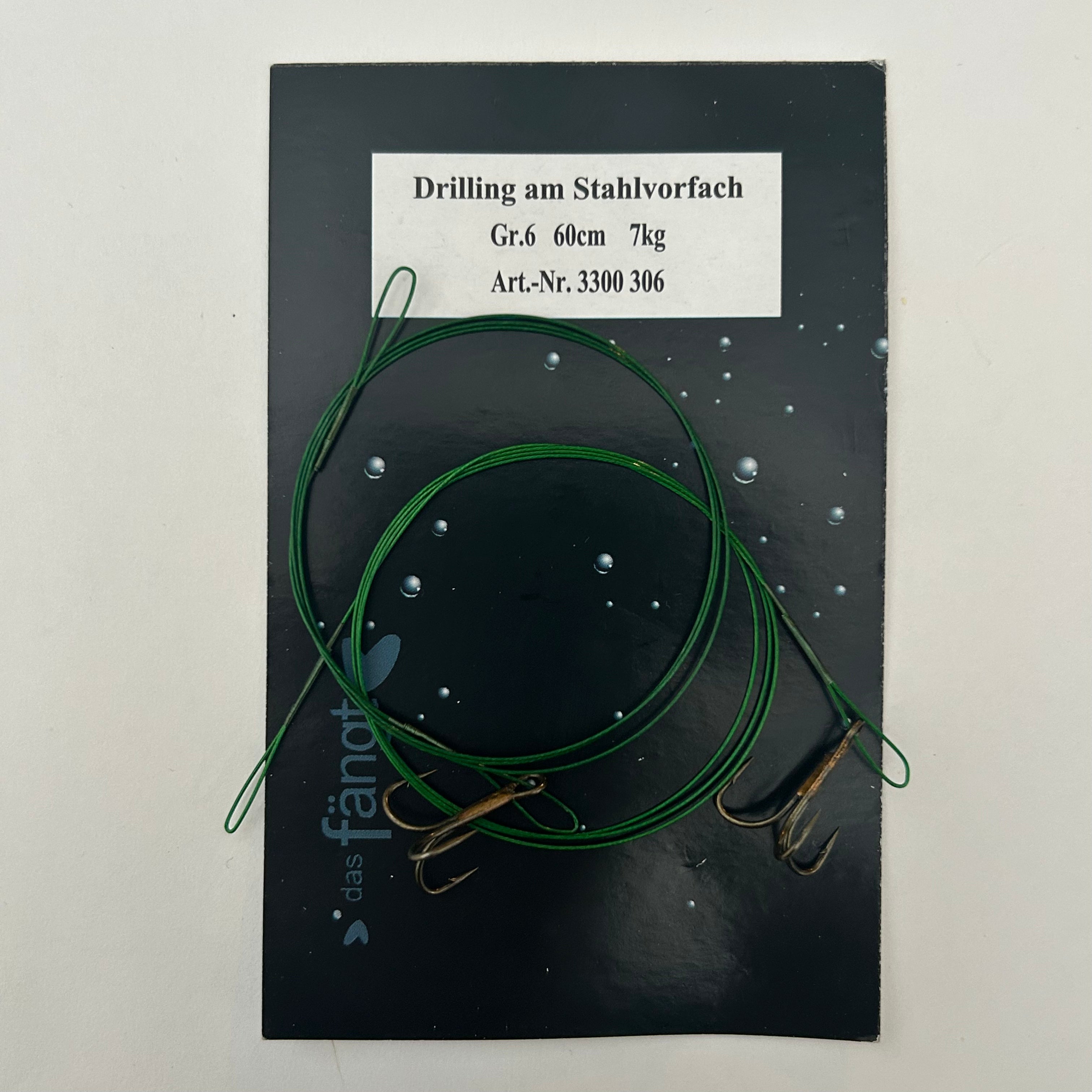 Das Fängt Stahlvorfach mit Drillingshaken 2 Stk.