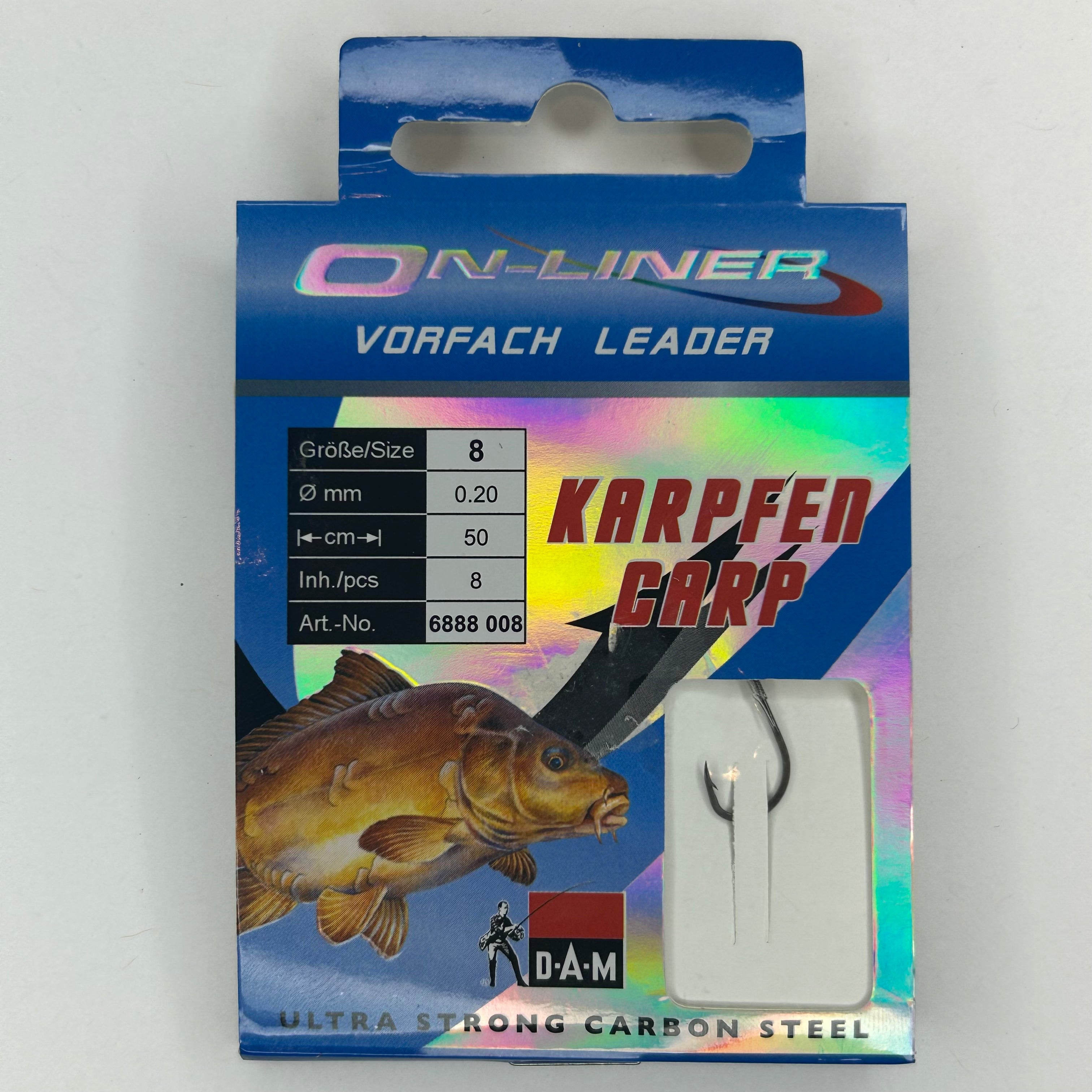 DAM Vorfach Haken Leader Karpfen 8 Stk.
