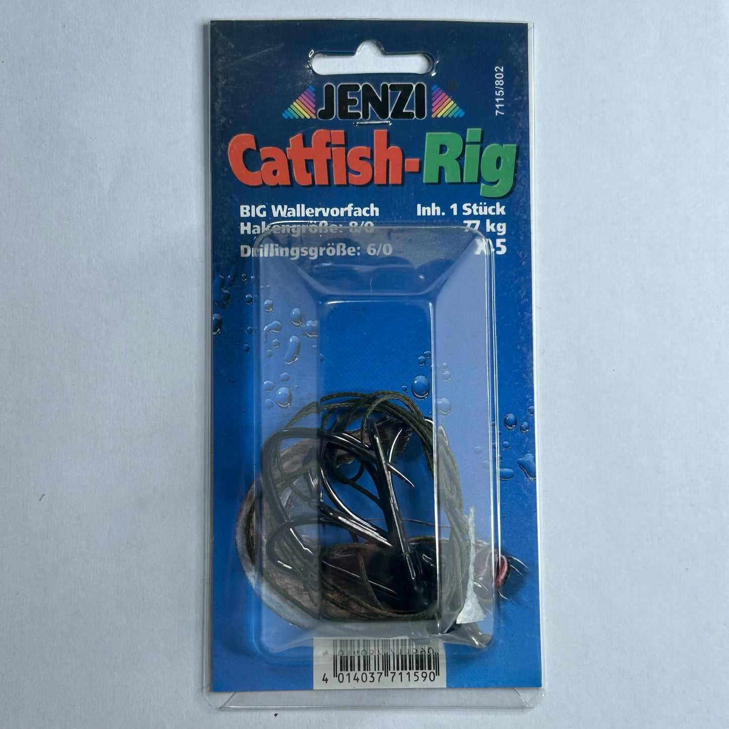 Jenzi Catfish Rig Wallervorfach Drillingshaken X-5