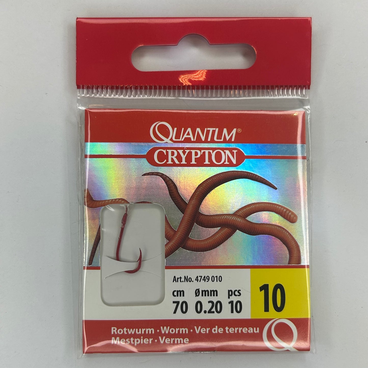 Zebco Quantum Vorfach Haken Crypton Rotwurm 10 Stk.