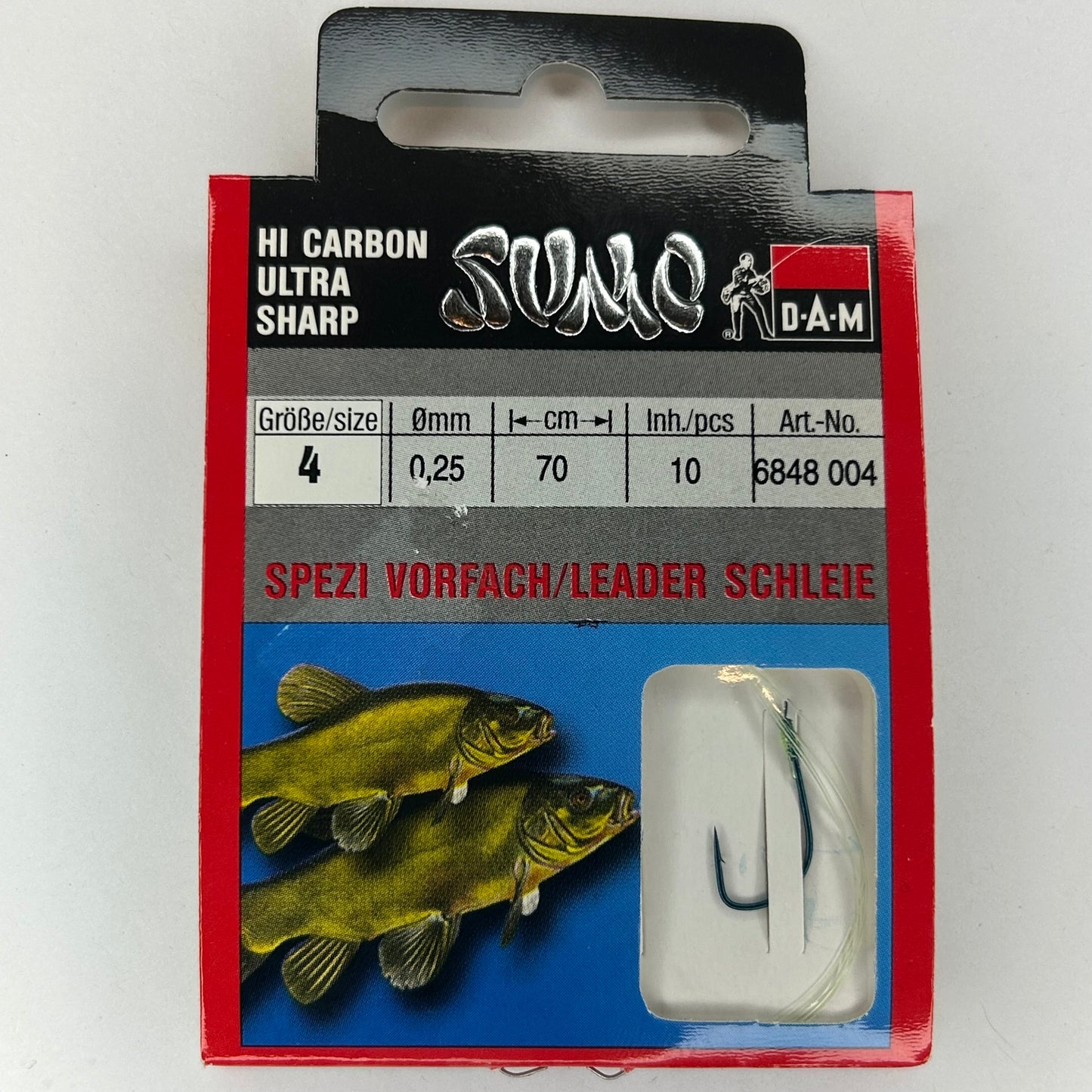 DAM Sumo Vorfach Haken Leader Schleie 10 Stk.