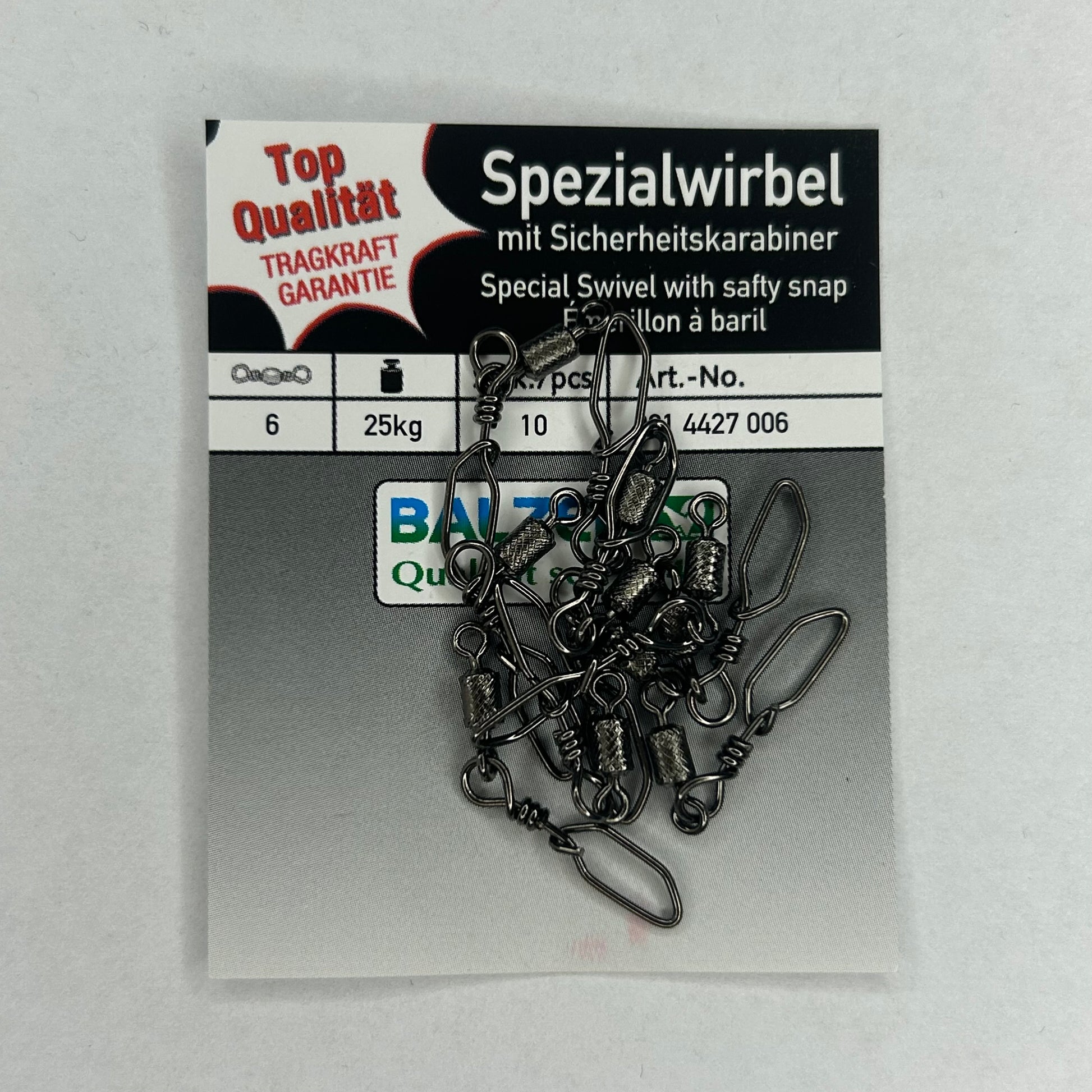 Balzer Spezial Wirbel mit Sicherheitskarabiner 10 Stk.