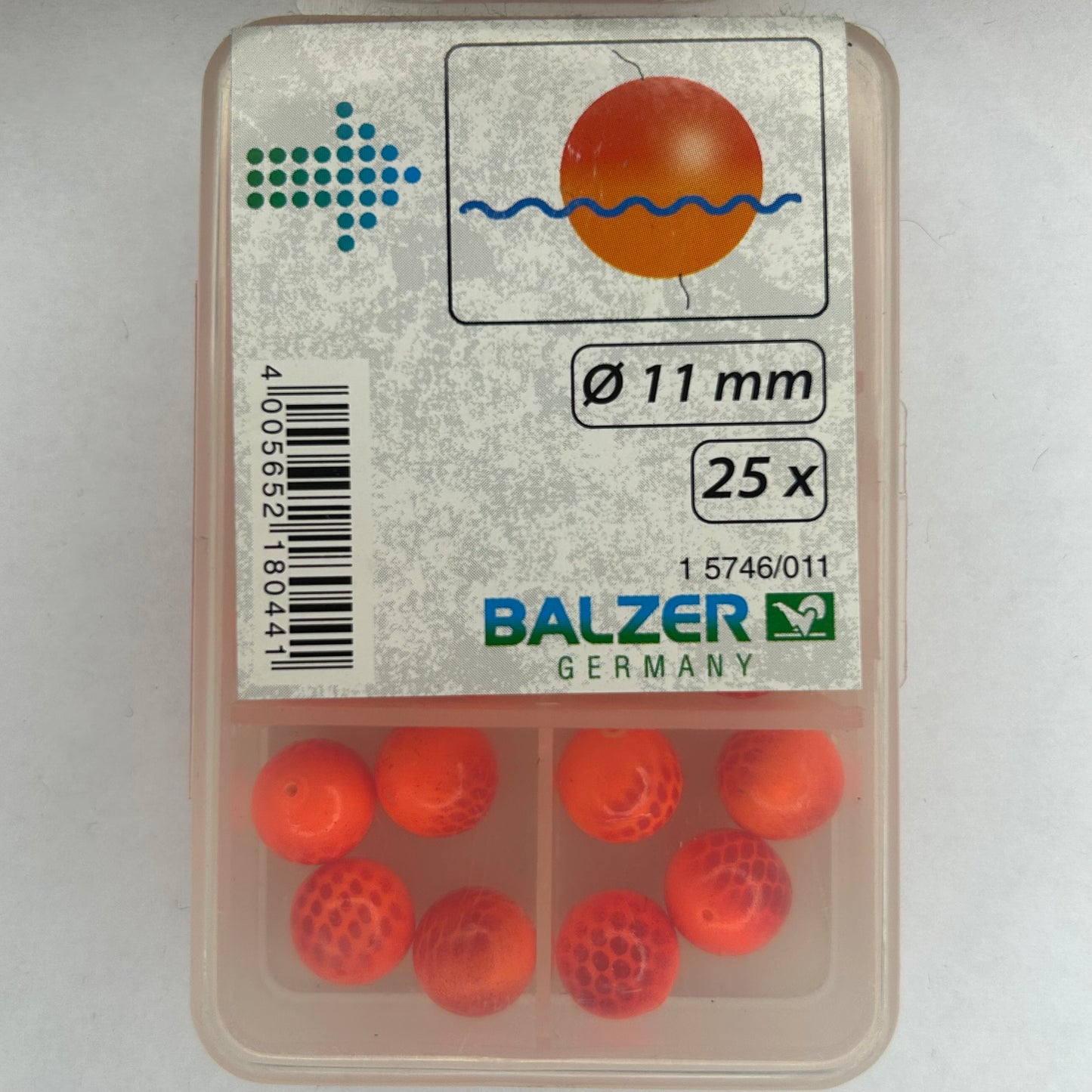 Balzer Lockperlen 11mm orange 25 Stk.