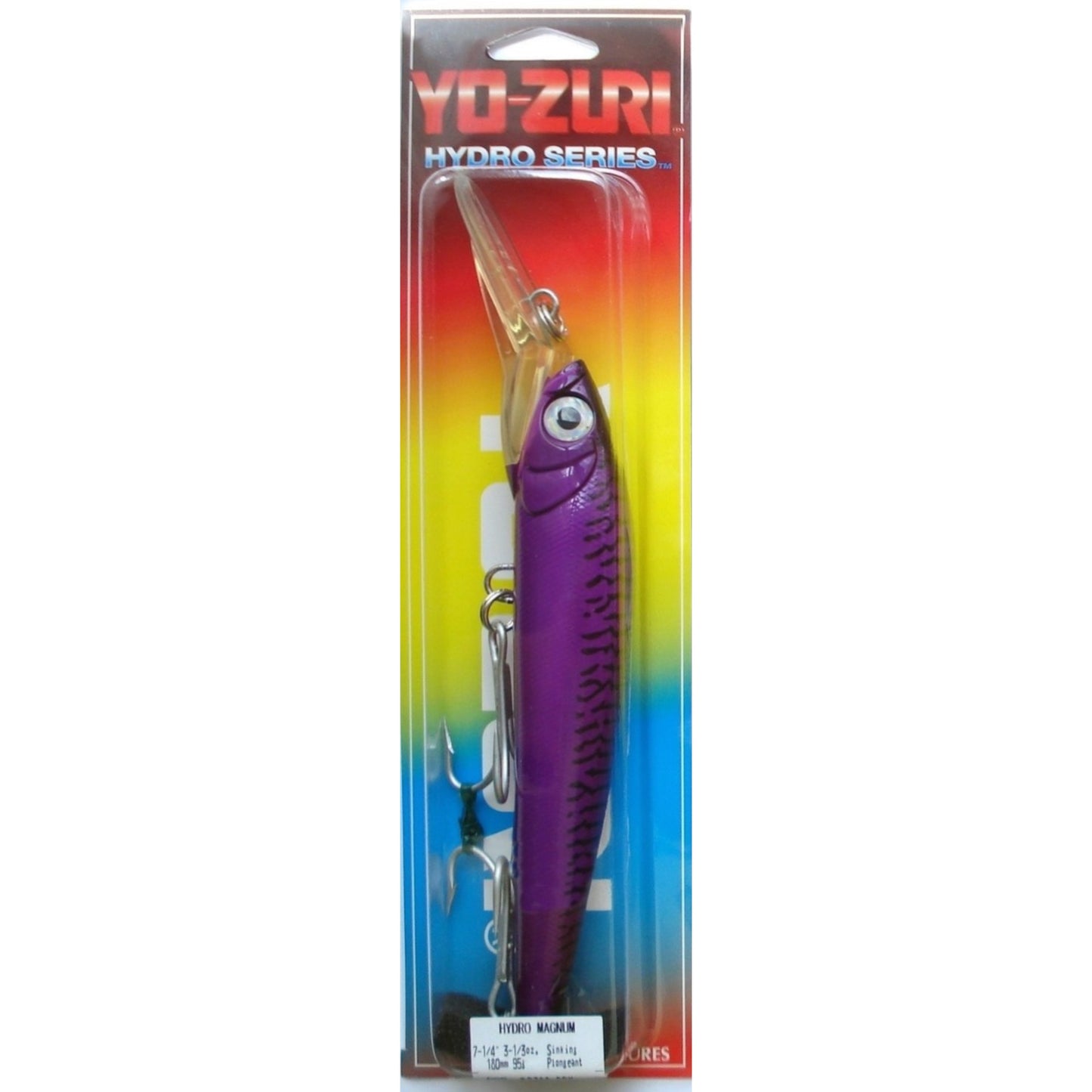 Yo-Zuri Hydro Series Magnum Wobbler / Kunstköder mit Drillingshaken 95g lila