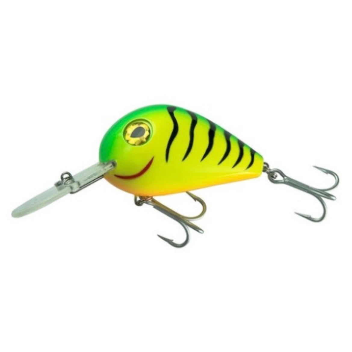 Mikado Fishunter Kizoku Wobbler / Kunstköder mit Drillingshaken grün gelb 29g