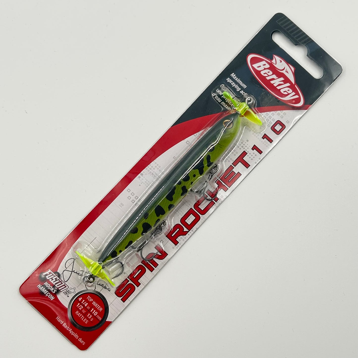 Berkley Spin Rocket 110 Wobbler / Kunstköder mit Drillingshaken grün 13g