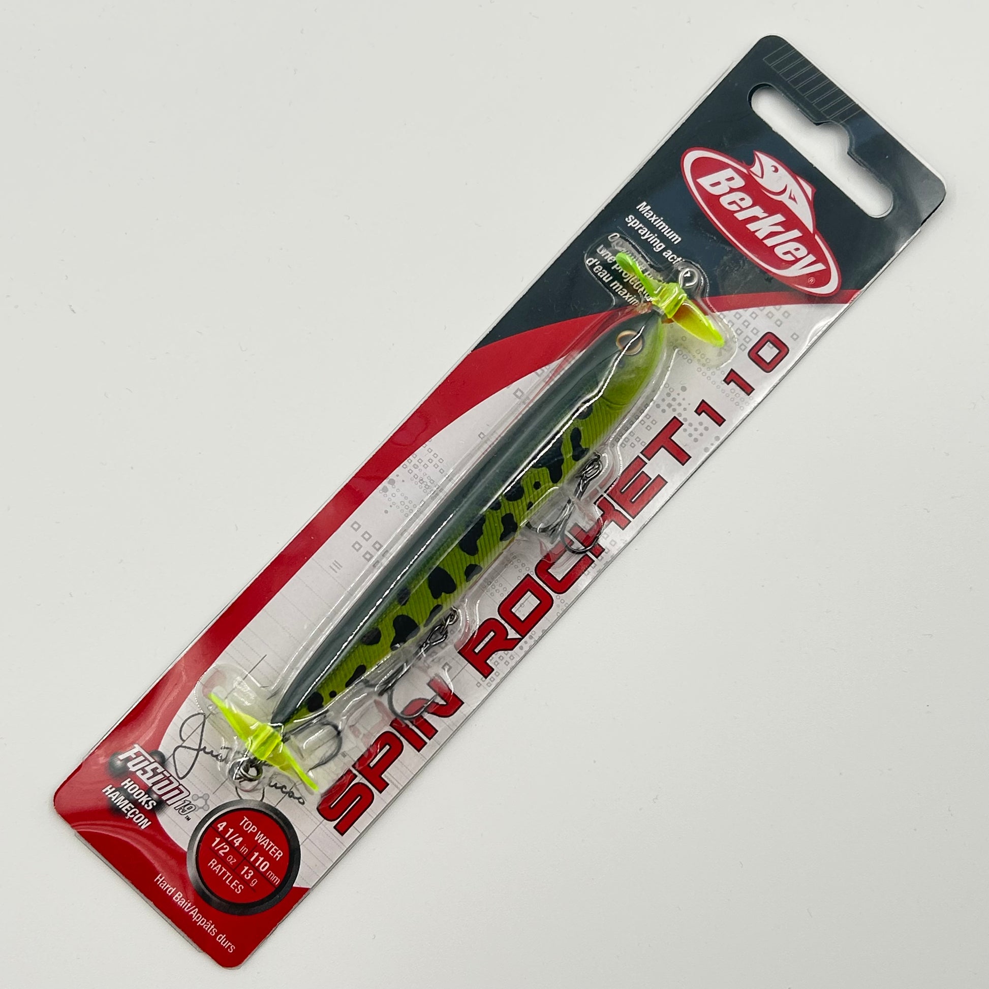 Berkley Spin Rocket 110 Wobbler / Kunstköder mit Drillingshaken grün 13g