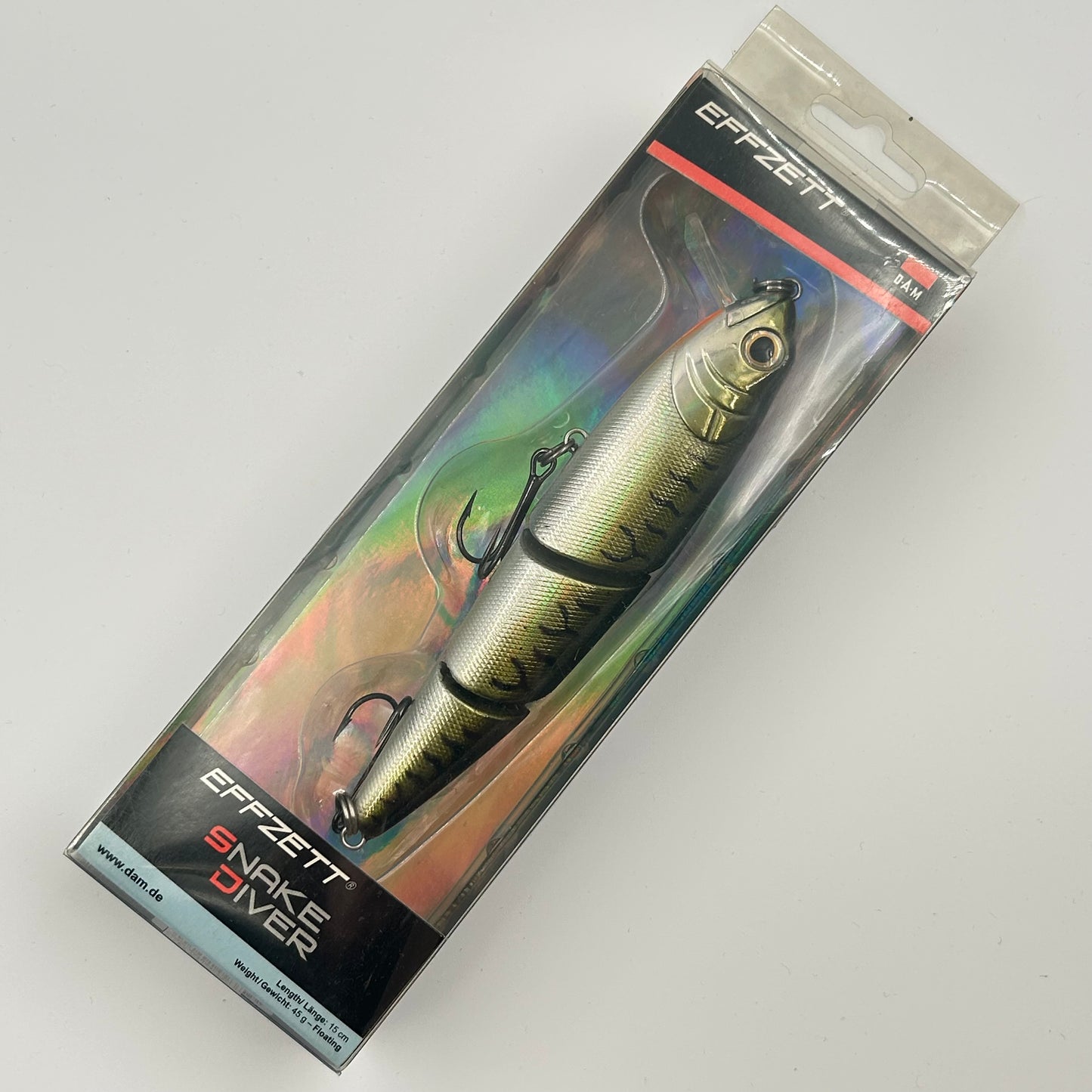 DAM Effzett Snake Diver Wobbler / Kunstköder mit Drillingshaken 45g