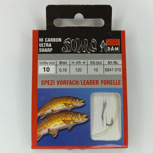DAM Sumo Vorfach Haken Leader Forelle 10 Stk.