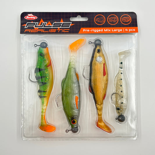 Berkley Pulse Pre-Rigged Mix Large Wobbler / Kunstköder mit Haken 4 Stk.