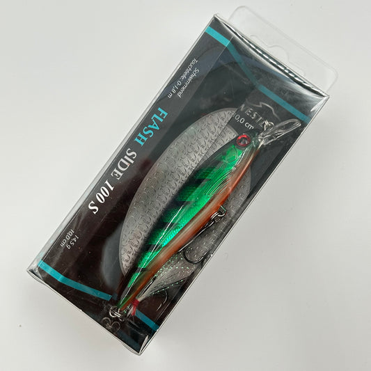 Westline Flash Side 100 S Wobbler / Kunstköder mit Drillingshaken schwarz grün streifen 14,5g