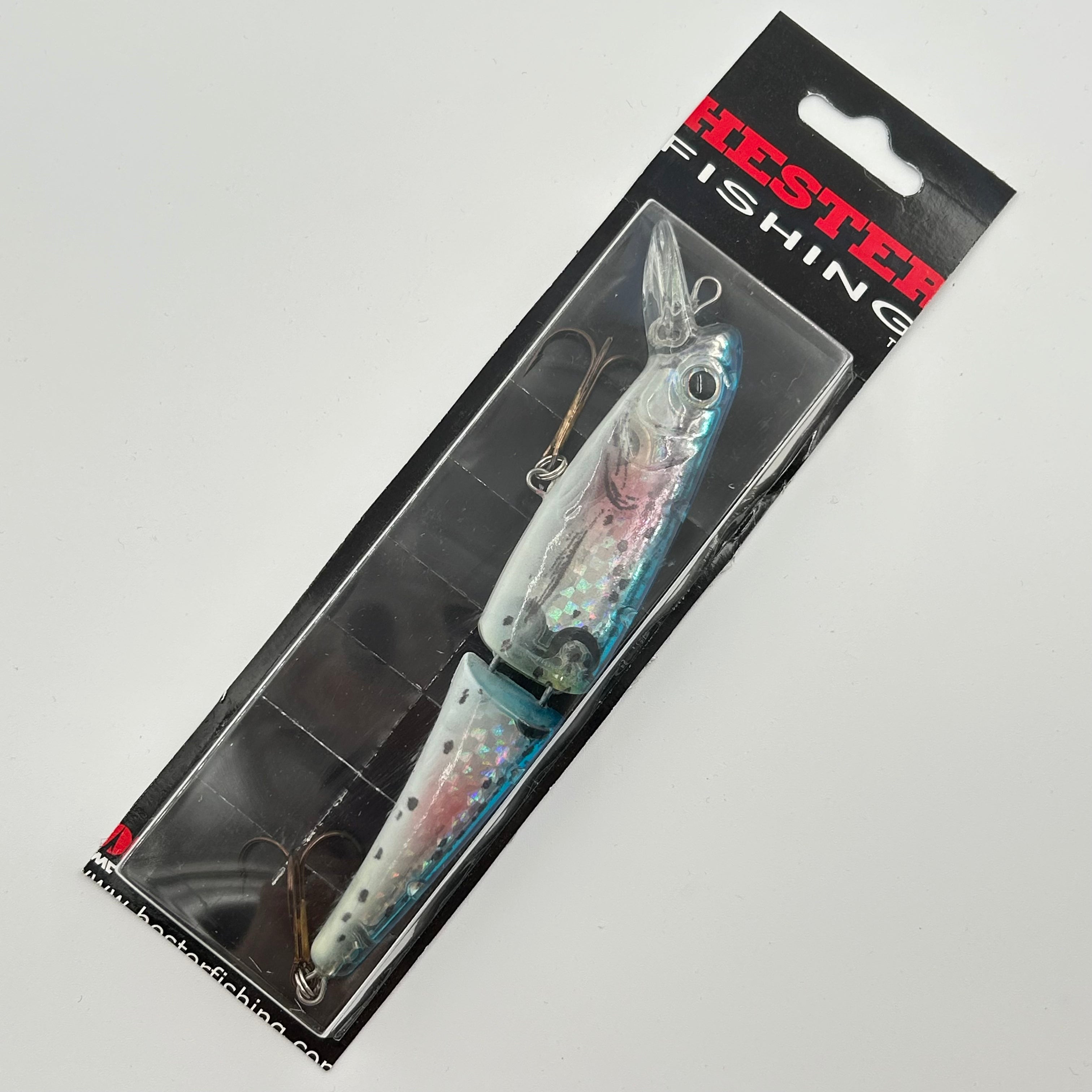 Hester Wobbler / Kunstköder mit Drillingshaken blau weiß 35g