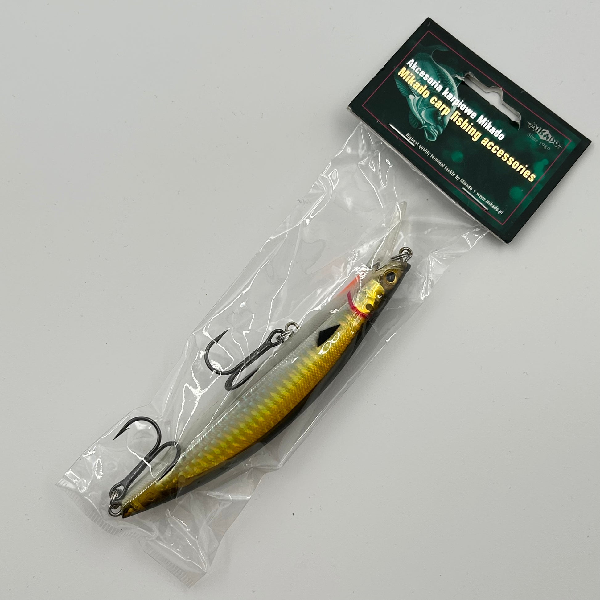 Mikado Wobbler / Kunstköder mit Drillingshaken schwarz gold